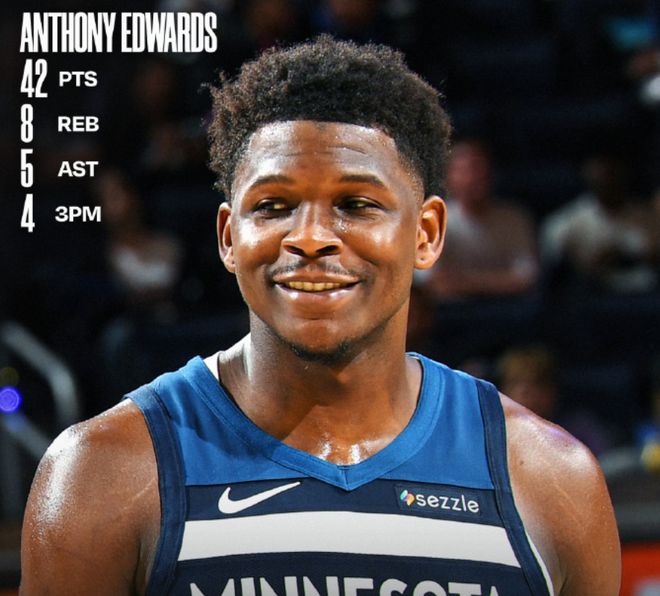 爱德华兹42分超安东尼 森林狼大胜勇士创纪录